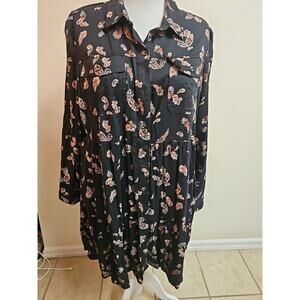 SO Paisley Button Down Midi Dress Or Open Kimono Sz XXL